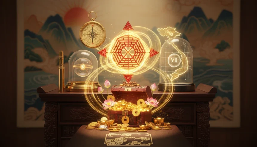 Kích Hoạt Sao Bát Bạch 2026: Tuyệt Chiêu Hóa Giải Hướng Đông Để Giữ Vững Nguồn Tiền